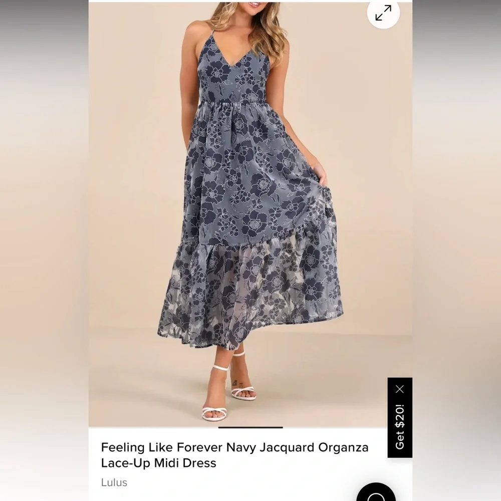 Lulus Lace-Up Midi Dress - Picture 2 of 7